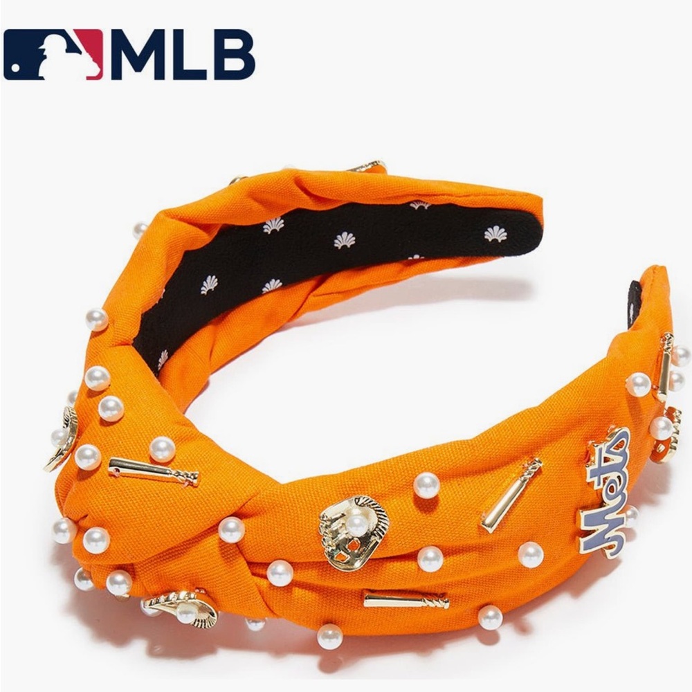 🧡💙Lele Sadoughi MLB NY Mets Embellished Headband {NWT}